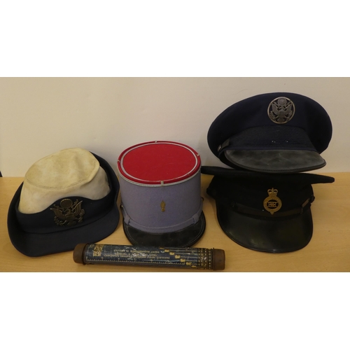 171 - Military hats and caps, mostly replicas: to include a Bundeswehr Luftwaffe officer's cap(Please Note... 