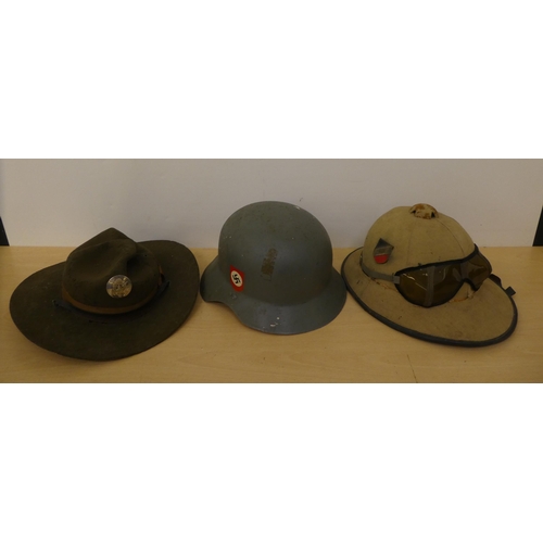 171 - Military hats and caps, mostly replicas: to include a Bundeswehr Luftwaffe officer's cap(Please Note... 