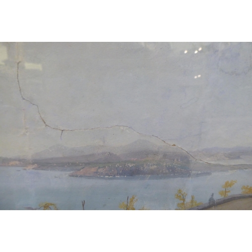 178 - In the manner of Hackert - a study of the Bay of Naples  watercolour & gouache  bears an indisti... 