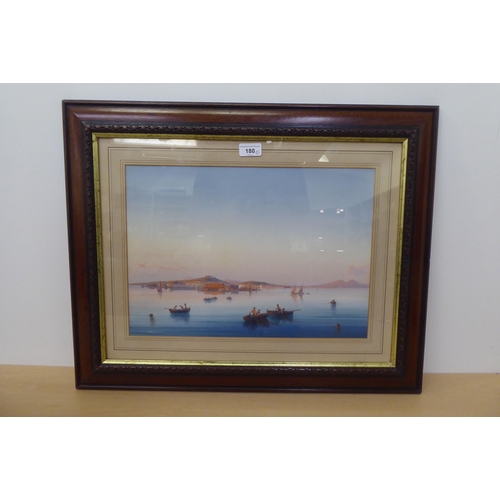 180 - G Dura - a study of the Bay of Naples  gouache  bears a signature  12