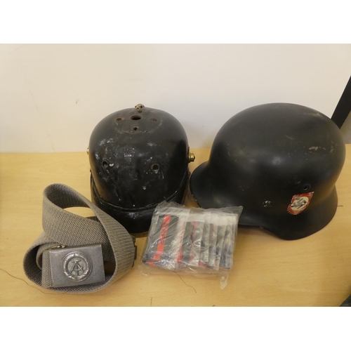 181 - Military hats and caps, mostly replicas: to include German examples(Please Note: this lot is subject... 