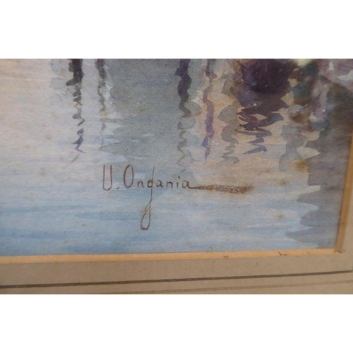 184 - U Ongania - a Venetian study  watercolour  bears a signature  10