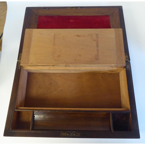 207 - A 19thC string inlaid mahogany tea caddy  6