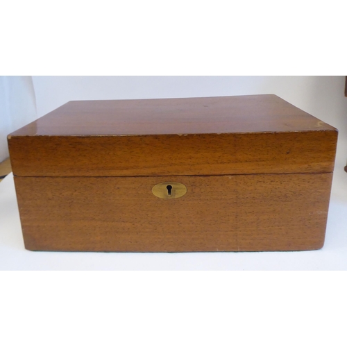 207 - A 19thC string inlaid mahogany tea caddy  6