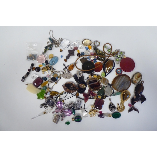 220 - Costume jewellery: to include mainly hardstone set items of personal ornament