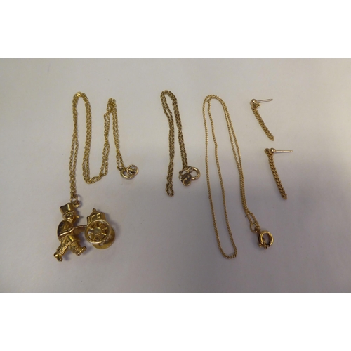 223 - Yellow metal items of personal ornament  mixed marks 