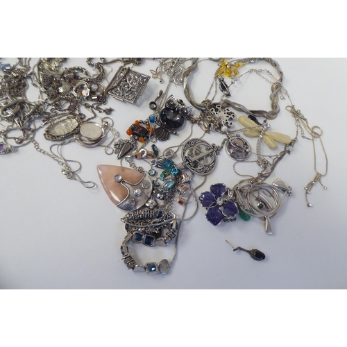 228 - Costume jewellery, mainly necklaces and brooches  925 stamped 