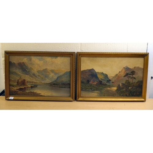 23 - FG Jamieson - two Highland loch landscapes  oil on canvas  bearing signatures  15