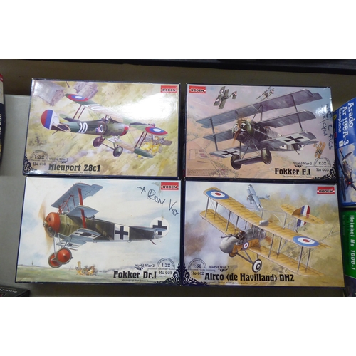 241 - 1/32 scale model kits: to include by Roden, a 'Nieuport 28cI'; and a 'Bristol F.2b Fighter' by Wingn... 