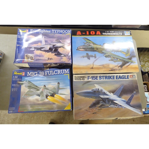 247 - 1/32 scale model kits: to include by Revell, an 'MIG-29 Fulcrum'; and an 'A-10A Thunderbolt II' by T... 