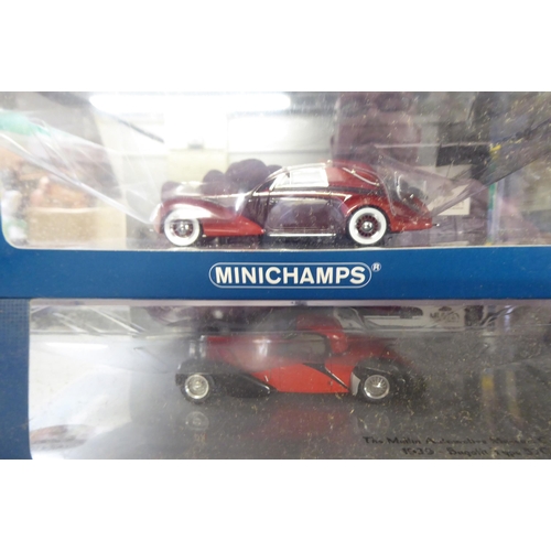 248 - Minichamp diecast model vehicles: to include a '1936 Lancia Astura Tipo 233 Corto'; and a '1938-Buga... 