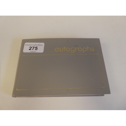 275 - An autograph album, bearing signatures from comedians, magicians, film and TV stars