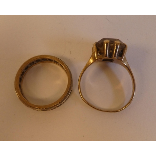 287 - Two dissimilar 9ct gold rings, set with coloured stones