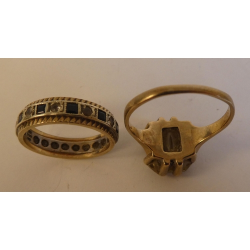 287 - Two dissimilar 9ct gold rings, set with coloured stones