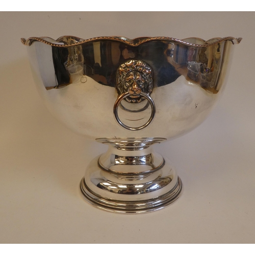 292 - Silver plated tableware: to include a pedestal rose bowl