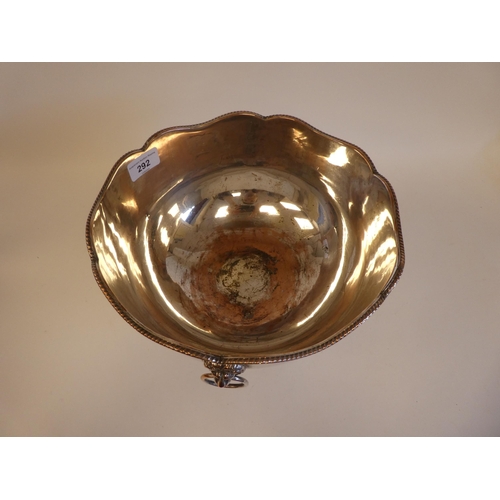 292 - Silver plated tableware: to include a pedestal rose bowl