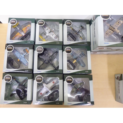 358 - 21 Boxed diecast model planes by Oxford Aviation: to include a P47 Thunderbolt; and a Junkus Ju 87B ... 