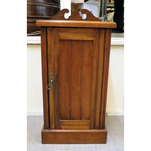 398 - A late Victorian walnut pot cupboard with a door, on a plinth  29