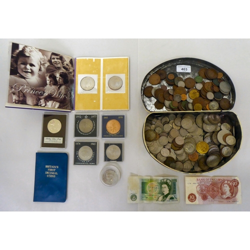 403 - Uncollated, mainly British pre-decimal coins: to include pre-1946 and pre-1921 issues 