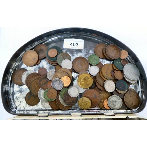 403 - Uncollated, mainly British pre-decimal coins: to include pre-1946 and pre-1921 issues 