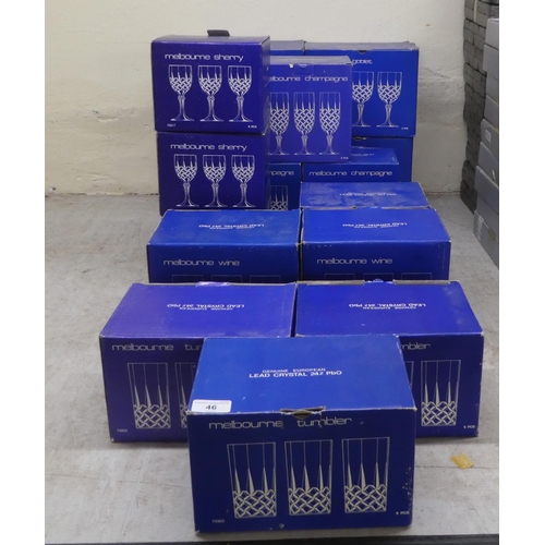 46 - WCI, European lead crystal drinking glasses from the Melbourne Collection  