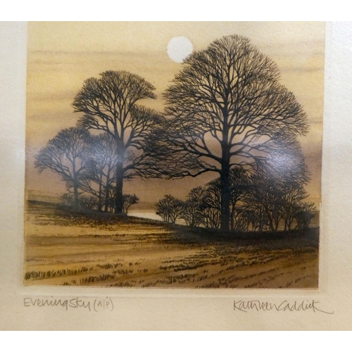 64 - After Kathleen Caddick - six landscapes, individually titled coloured prints  bearing pencil si... 