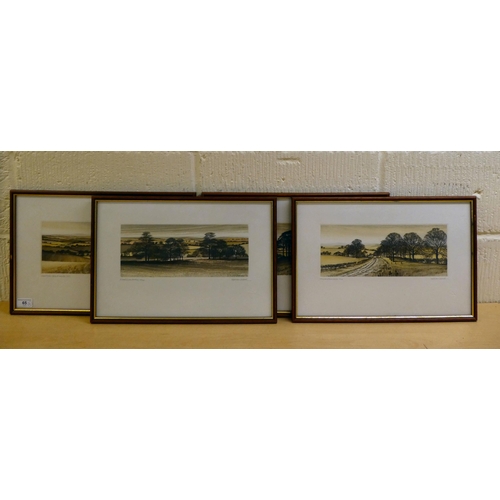 65 - After Kathleen Caddick - four individually titled coloured prints  bearing pencil signatures&nb... 