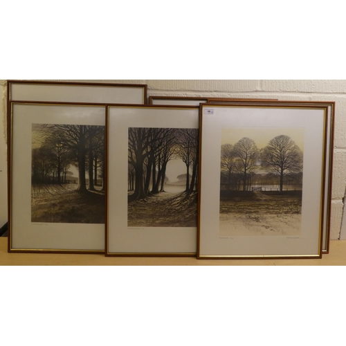 66 - After Kathleen Caddick - six individually titled coloured prints  bearing pencil signatures&nbs... 