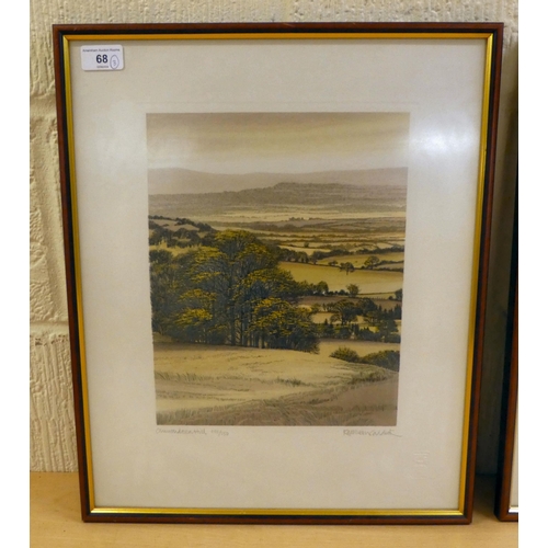 68 - After Kathleen Caddick - three individually titled coloured prints  bearing pencil signatures&n... 