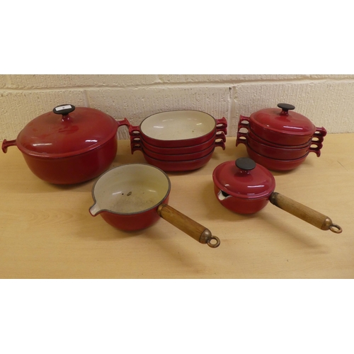 8 - Le Creuset red enamelled cast iron cookware