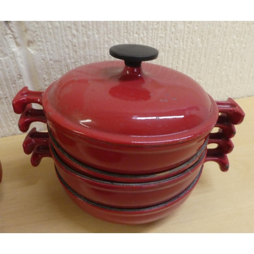 8 - Le Creuset red enamelled cast iron cookware