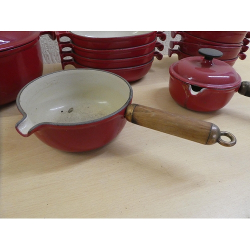 8 - Le Creuset red enamelled cast iron cookware