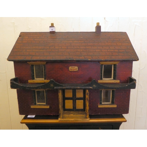 95 - A scratch built and overpainted cottage design dolls house  18