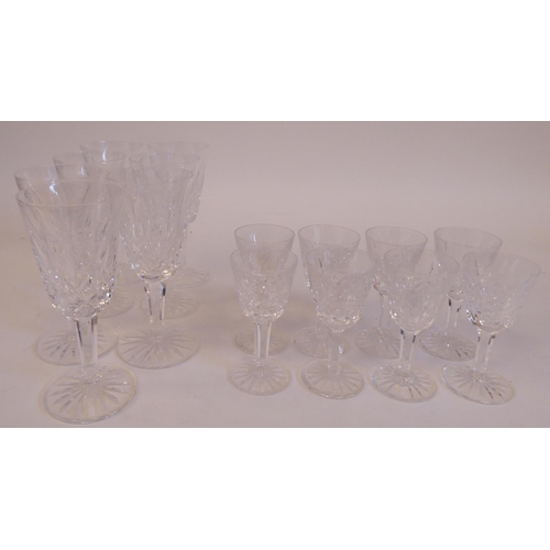 97 - Waterford crystal Lismore pattern glasses, viz. six sherries and seven liqueurs