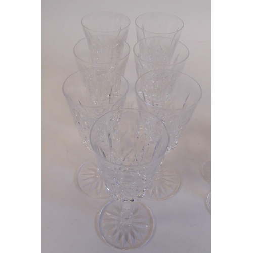 97 - Waterford crystal Lismore pattern glasses, viz. six sherries and seven liqueurs