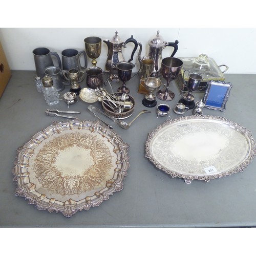 211 - Silver plated tableware: to include a Georgian design serving tray  14