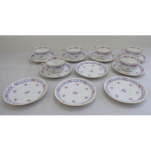 102 - Royal Crown Derby bone china Fifth Avenue pattern tableware; and Royal Crown Derby china teaware, de... 