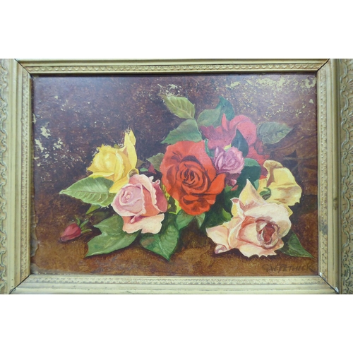 208 - Framed pictures: to include GW Fethick - a floral study  oil on board  bears a signature&n... 