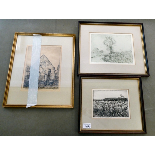 340 - After Bill Toop - three individually titled works  monochrome prints  bearing pencil signatures  all... 