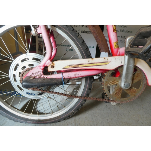 90 - A 1990s Raleigh 'Chopper Mark III' fixed gear bicycle, in faded red with yellow text  16