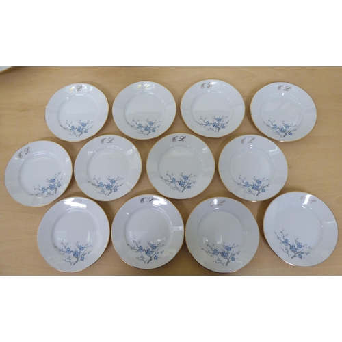 274 - Limoges porcelain Monet Bleu pattern tableware