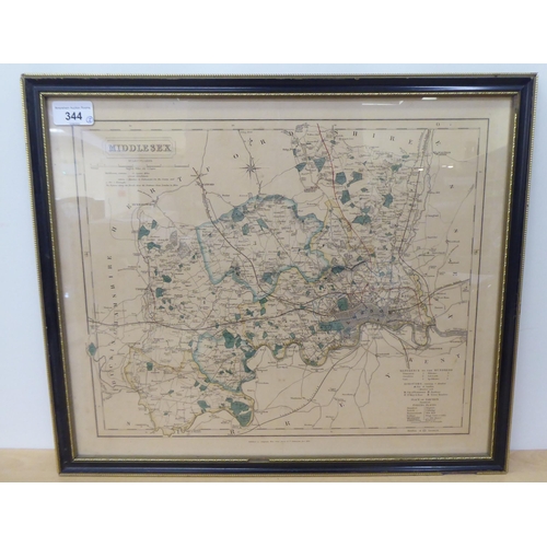 344 - Framed maps, viz. 'A Correct Map of Pembrokeshire'  6