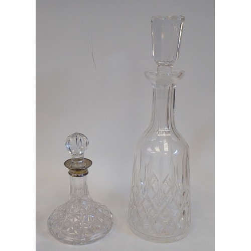 99 - Waterford Crystal Lismore pattern viz; two decanters and two sets of four tumblers