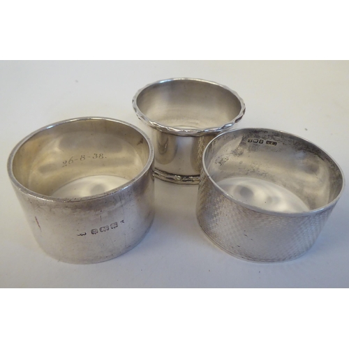 105 - Silver and silver plate: to include a silver napkin ring  Birmingham marks indistinct