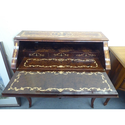 12 - A modern Louis XVI design walnut and marquetry bureau  37.5