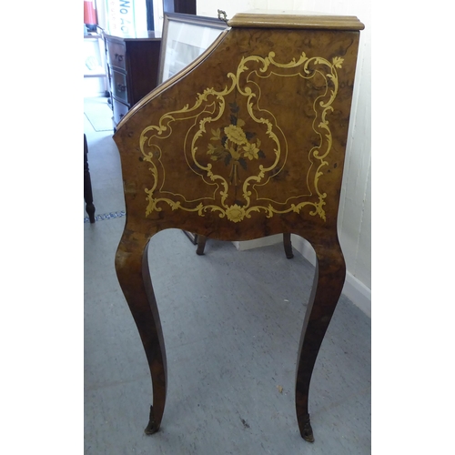 12 - A modern Louis XVI design walnut and marquetry bureau  37.5