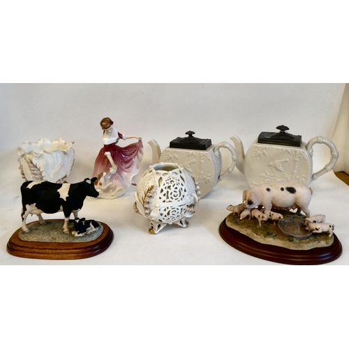 185 - Decorative items: to include two Border Fine Arts composition farmyard groups&nbsp; 4