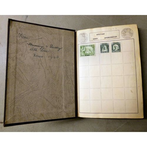 208 - Two uncollated, used postage stamp album: to include Chinese, German and British issues