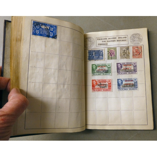 208 - Two uncollated, used postage stamp album: to include Chinese, German and British issues