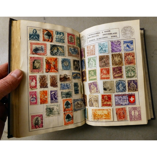 208 - Two uncollated, used postage stamp album: to include Chinese, German and British issues